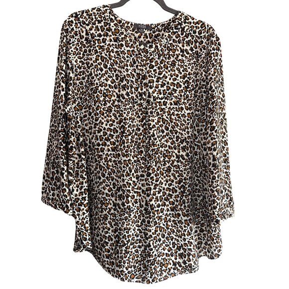 NYDJ Tops - NYDJ Leopard Print Button Down Blouse Xl Professional Workwear Shirt